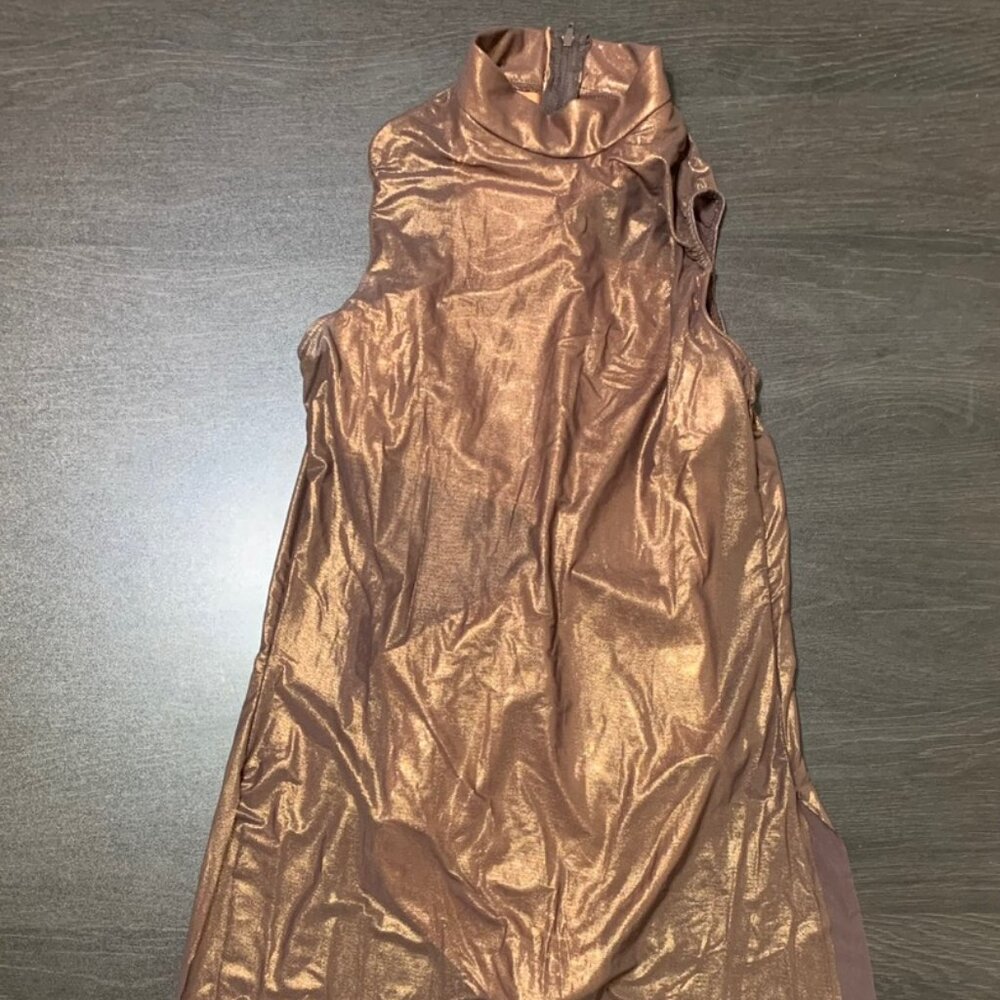 Revolution Brown Foil Mesh Spandex Dress Dance Costume SA (Adult Small)